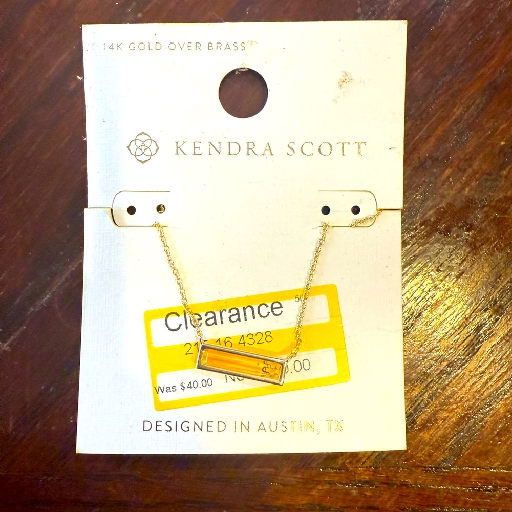 Kendra Scott Gold and Yellow Stone Necklace